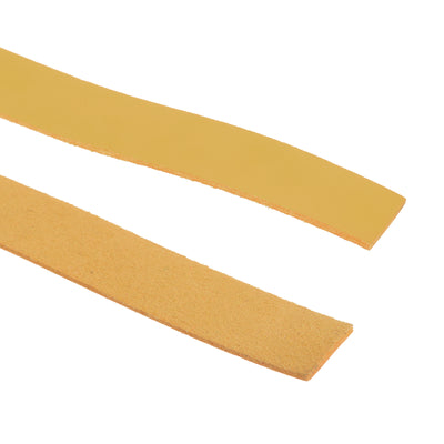 Harfington Leather Straps Strip Belt 1.5cm(0.6" Width) 100cm(40" Length) Leather Strips String Yellow for DIY Craft, Jewelry, Key Chains