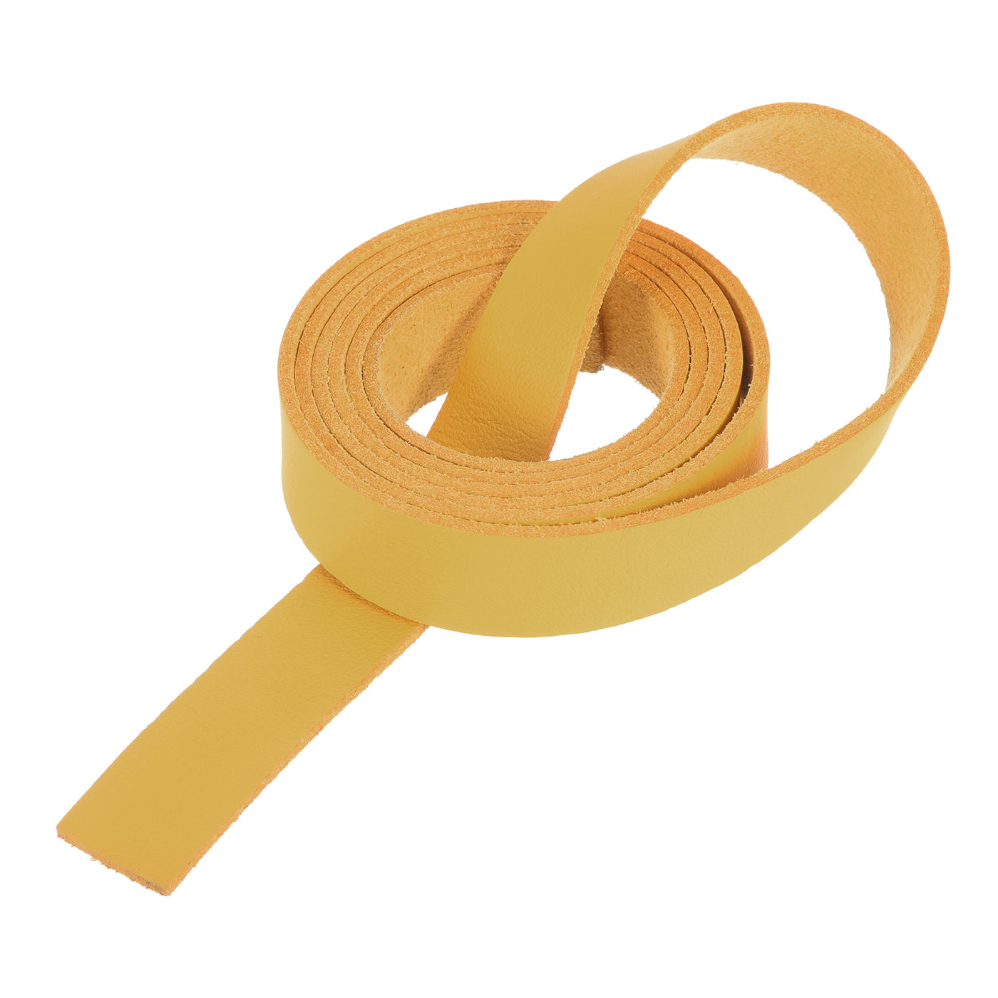 Harfington Leather Straps Strip Belt 1.5cm(0.6" Width) 100cm(40" Length) Leather Strips String Yellow for DIY Craft, Jewelry, Key Chains