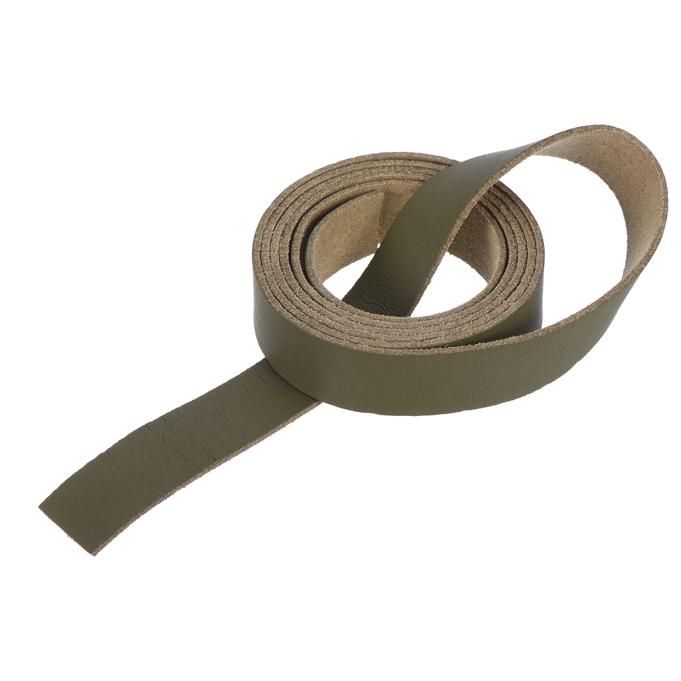 Harfington Leather Straps Strip Belt 1.5cm(0.6" Width) 100cm(40" Length) Leather Strips String Army Green for DIY Craft, Jewelry, Key Chains