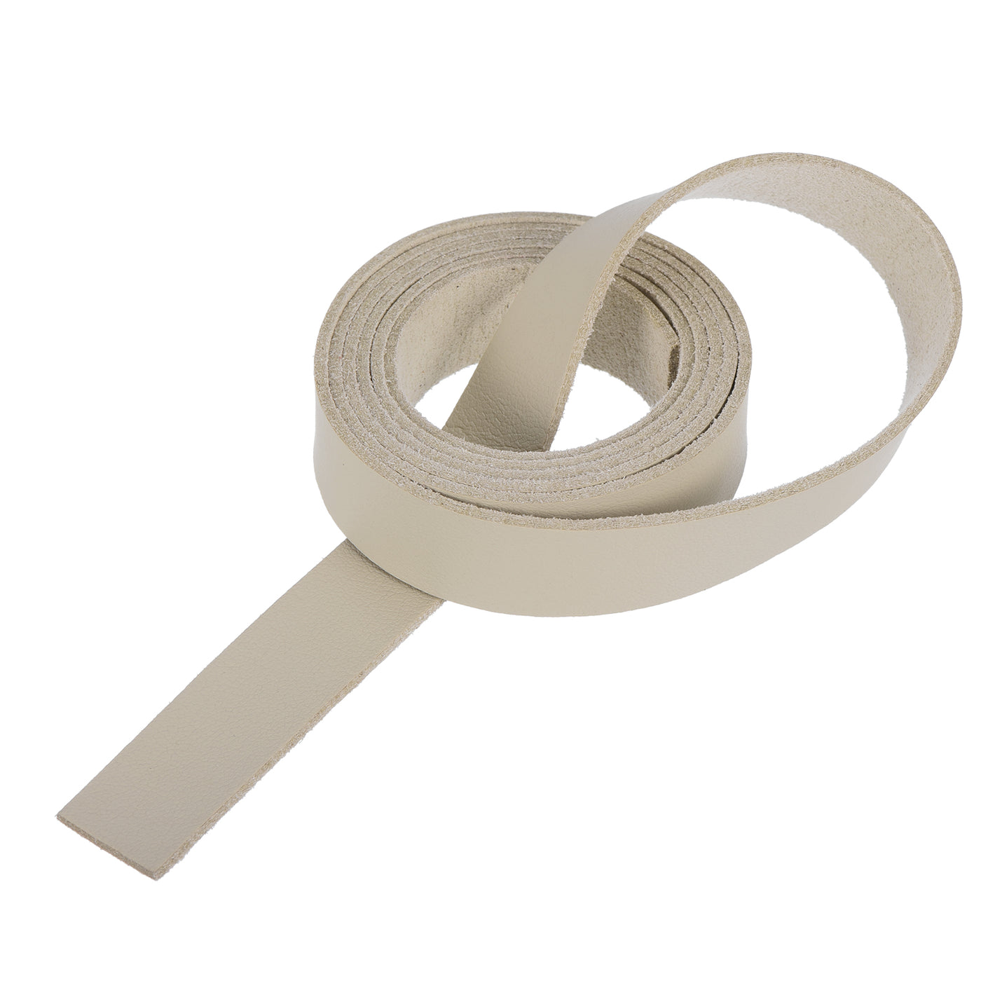 Harfington Leather Straps Strip Belt 1.5cm(0.6" Width) 100cm(40" Length) Leather Strips String Beige for DIY Craft, Jewelry, Key Chains