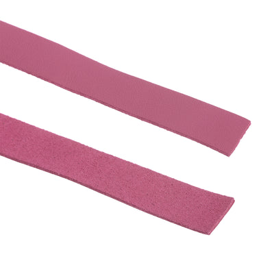 Harfington Leather Straps Strip Belt 1.5cm(0.6" Width) 100cm(40" Length) Leather Strips String Bright Pink for DIY Craft, Jewelry, Key Chains