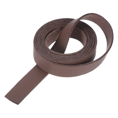 Harfington Leather Straps Strip Belt 1.5cm(0.6" Width) 100cm(40" Length) Leather Strips String Brown for DIY Craft, Jewelry, Key Chains