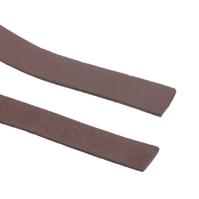 Harfington Leather Straps Strip Belt 1.5cm(0.6" Width) 100cm(40" Length) Leather Strips String Brown for DIY Craft, Jewelry, Key Chains, Pack of 2