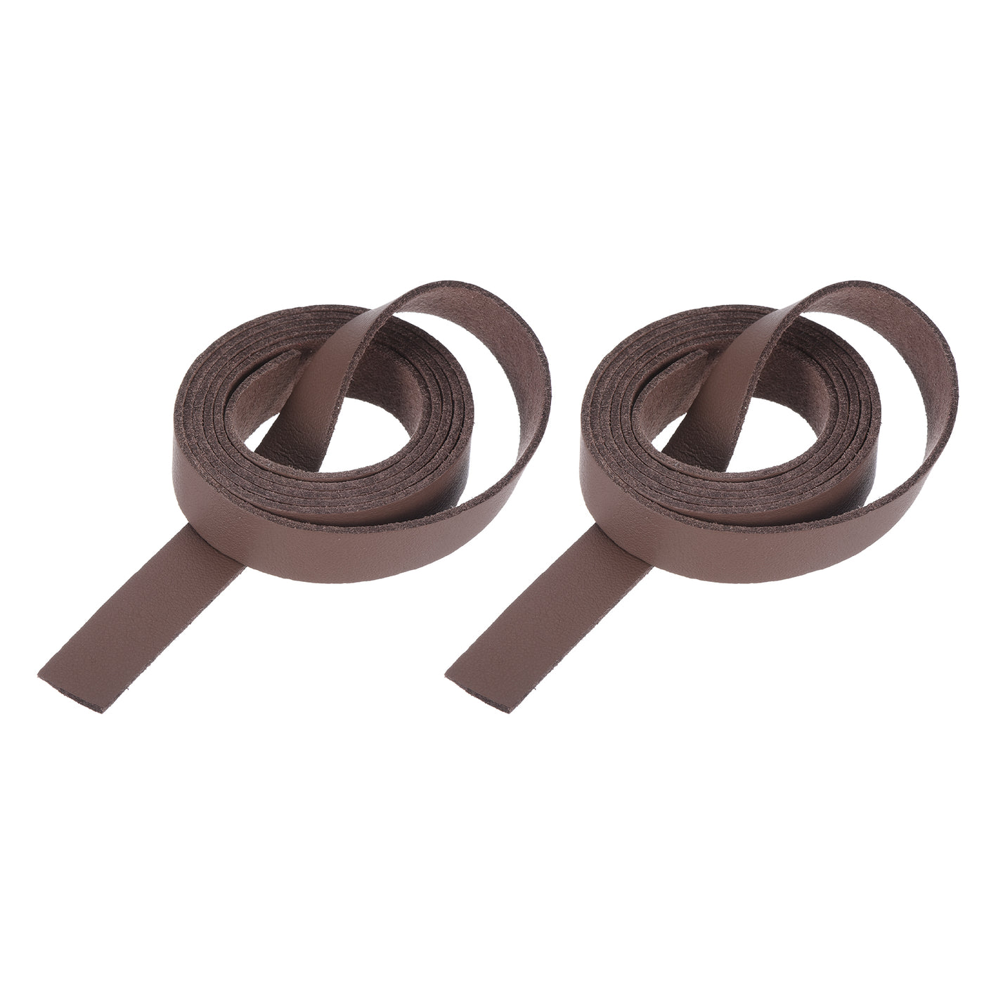 Harfington Leather Straps Strip Belt 1.5cm(0.6" Width) 100cm(40" Length) Leather Strips String Brown for DIY Craft, Jewelry, Key Chains, Pack of 2