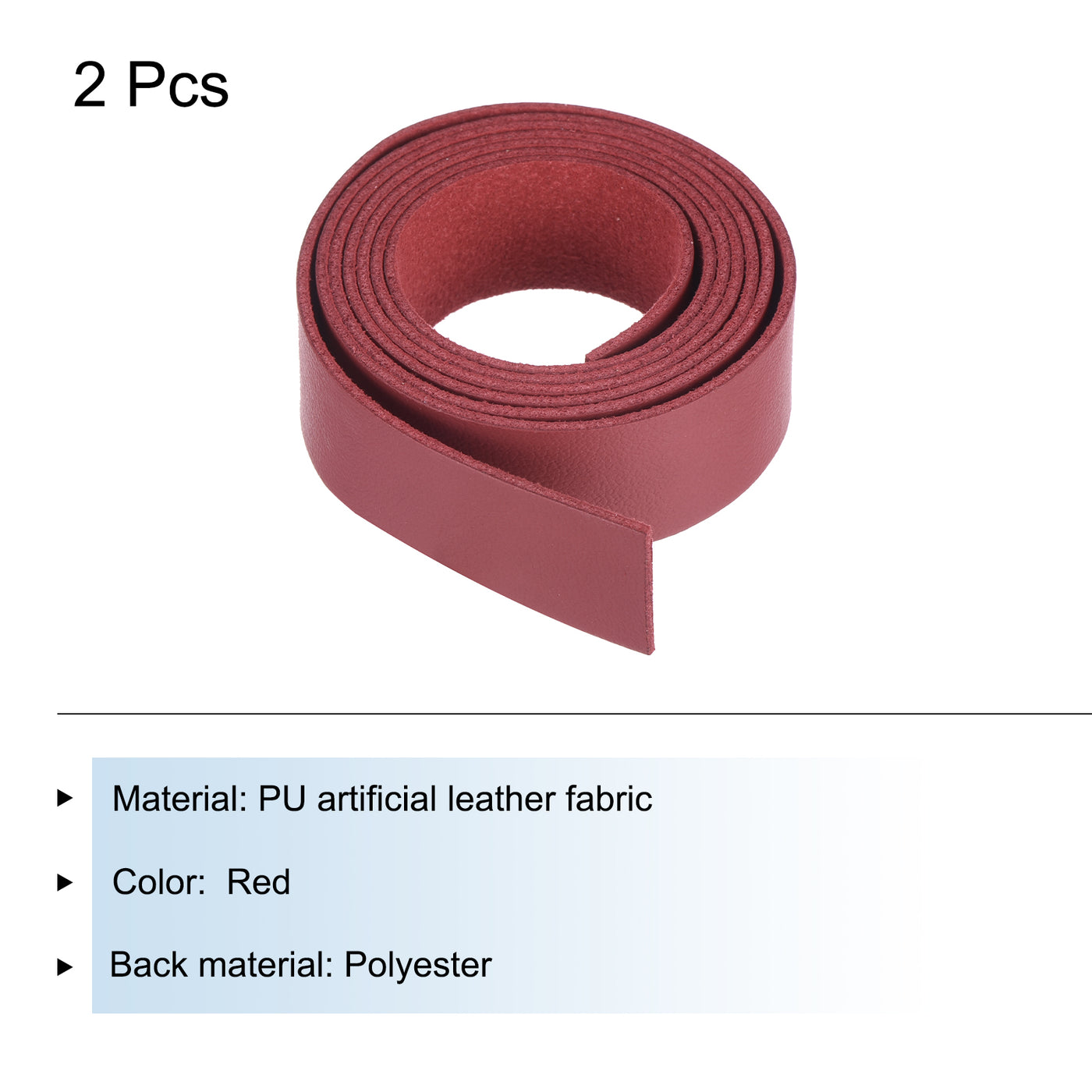 Harfington Leather Straps Strip Belt 2cm(0.8" Width) 100cm(40" Length) Leather Strips String Red for DIY Craft, Jewelry, Key Chains, Pack of 2