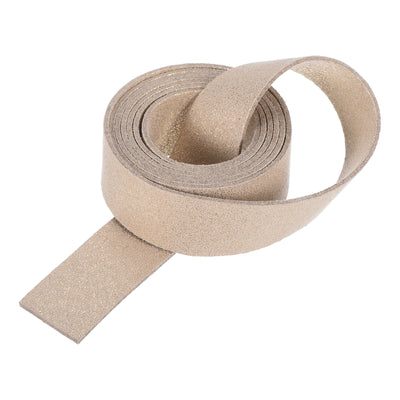 Harfington Leather Straps Strip Belt 2cm(0.8" Width) 100cm(40" Length) Leather Strips String Bright Golden for DIY Craft, Jewelry, Key Chains