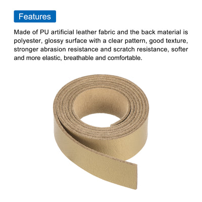 Harfington Leather Straps Strip Belt 2cm(0.8" Width) 100cm(40" Length) Leather Strips String Golden for DIY Craft, Jewelry, Key Chains