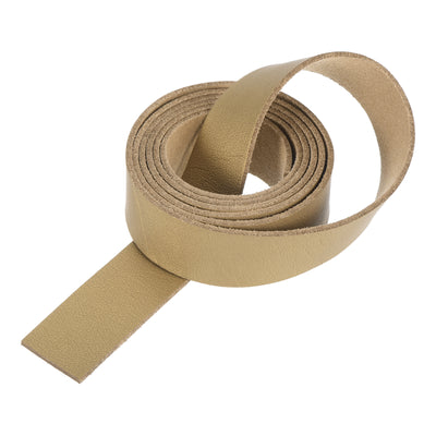 Harfington Leather Straps Strip Belt 2cm(0.8" Width) 100cm(40" Length) Leather Strips String Golden for DIY Craft, Jewelry, Key Chains