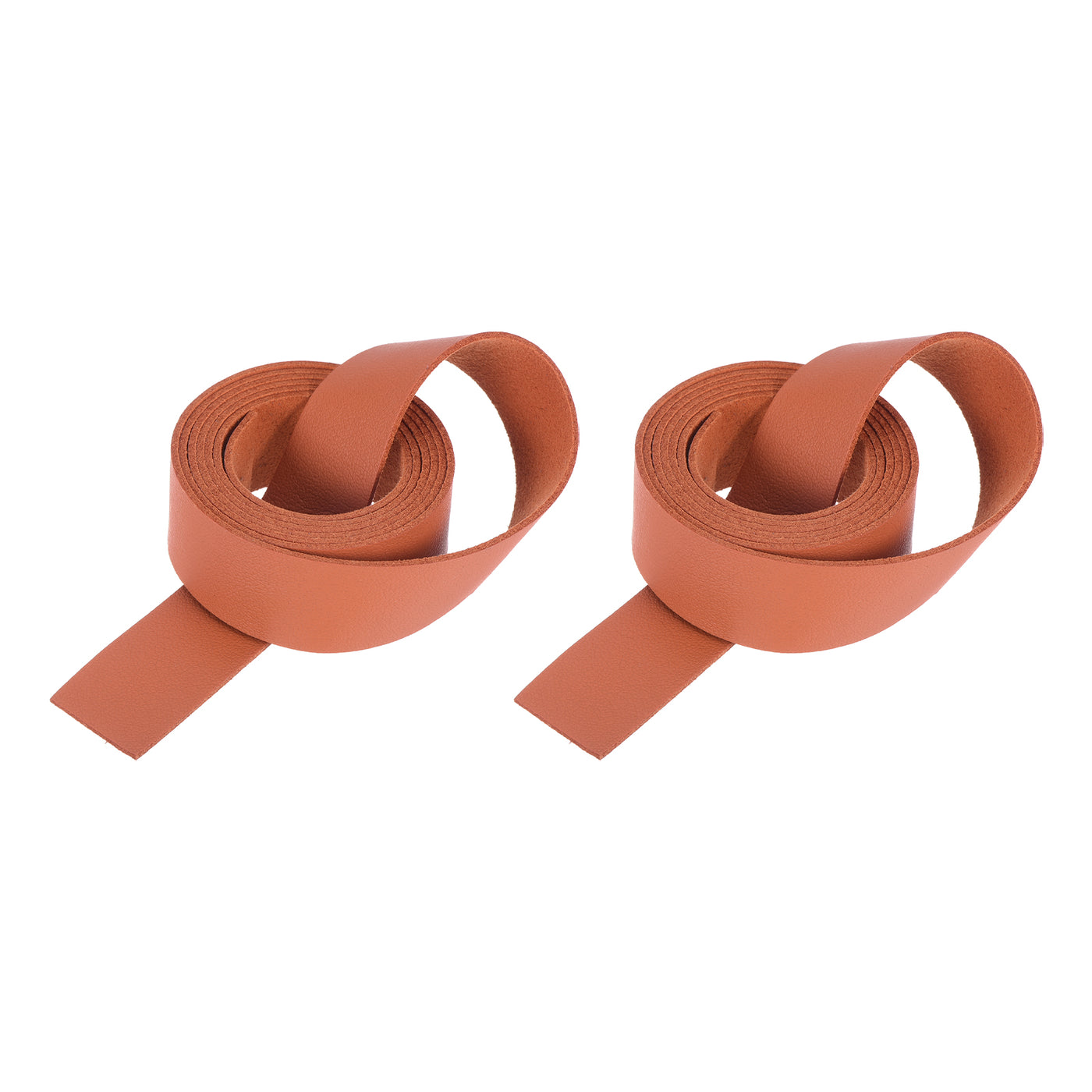 Harfington Leather Straps Strip Belt 2cm(0.8" Width) 100cm(40" Length) Leather Strips String Orange for DIY Craft, Jewelry, Key Chains, Pack of 2