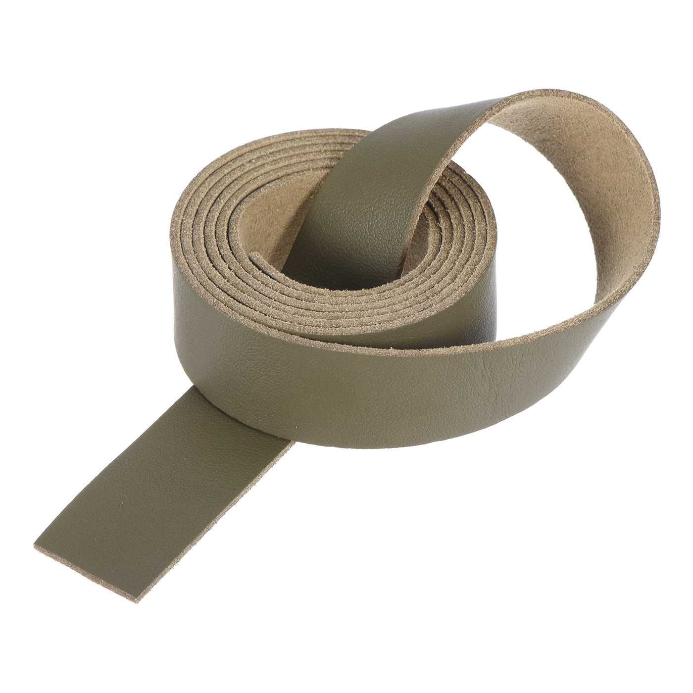 Harfington Leather Straps Strip Belt 2cm(0.8" Width) 100cm(40" Length) Leather Strips String Army Green for DIY Craft, Jewelry, Key Chains