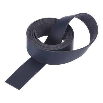 Harfington Leather Straps Strip Belt 2cm(0.8" Width) 100cm(40" Length) Leather Strips String Dark Blue for DIY Craft, Jewelry, Key Chains