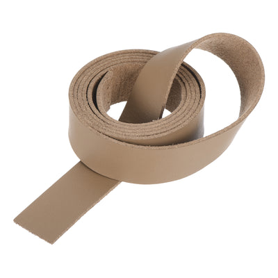 Harfington Leather Straps Strip Belt 2cm(0.8" Width) 100cm(40" Length) Leather Strips String Light Brown for DIY Craft, Jewelry, Key Chains