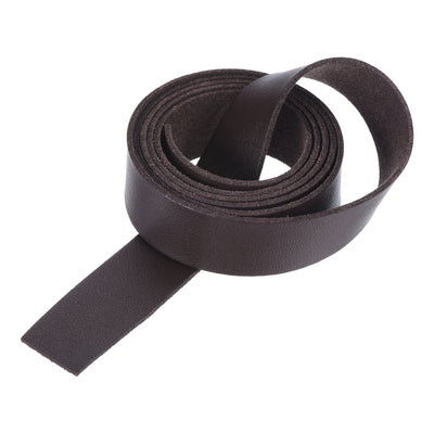 Harfington Leather Straps Strip Belt 2cm(0.8" Width) 100cm(40" Length) Leather Strips String Dark Brown for DIY Craft, Jewelry, Key Chains