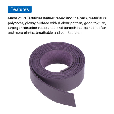 Harfington Leather Straps Strip Belt 2cm(0.8" Width) 100cm(40" Length) Leather Strips String Purple for DIY Craft, Jewelry, Key Chains