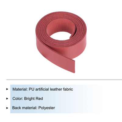 Harfington Leather Straps Strip Belt 2cm(0.8" Width) 100cm(40" Length) Leather Strips String Bright Red for DIY Craft, Jewelry, Key Chains