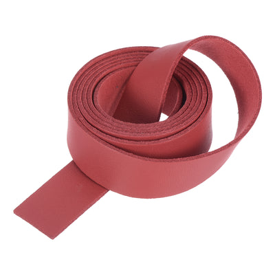 Harfington Leather Straps Strip Belt 2cm(0.8" Width) 100cm(40" Length) Leather Strips String Bright Red for DIY Craft, Jewelry, Key Chains