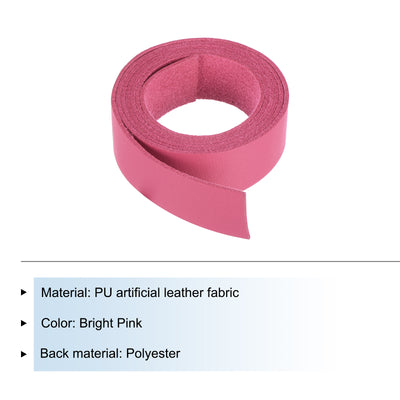 Harfington Leather Straps Strip Belt 2cm(0.8" Width) 100cm(40" Length) Leather Strips String Bright Pink for DIY Craft, Jewelry, Key Chains