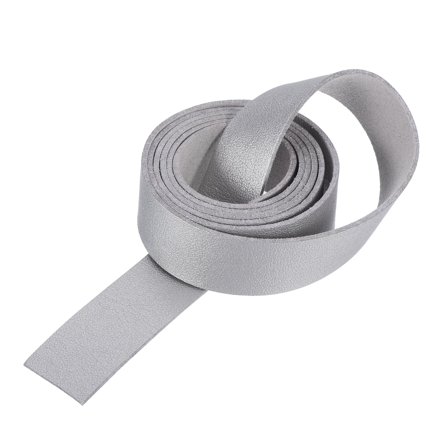 Harfington Leather Straps Strip Belt 2cm(0.8" Width) 100cm(40" Length) Leather Strips String Silver for DIY Craft, Jewelry, Key Chains