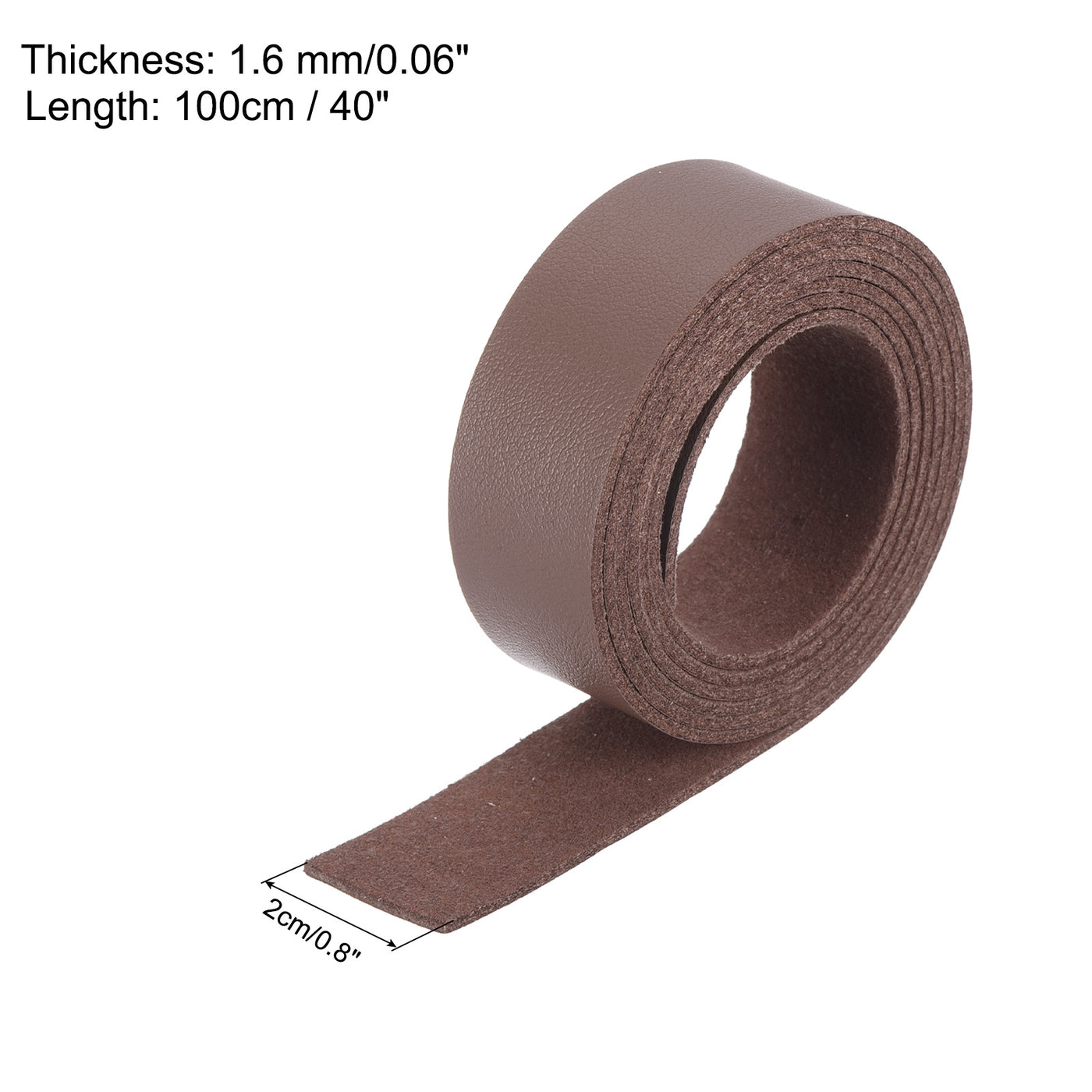 Harfington Leather Straps Strip Belt 2cm(0.8" Width) 100cm(40" Length) Leather Strips String Brown for DIY Craft, Jewelry, Key Chains