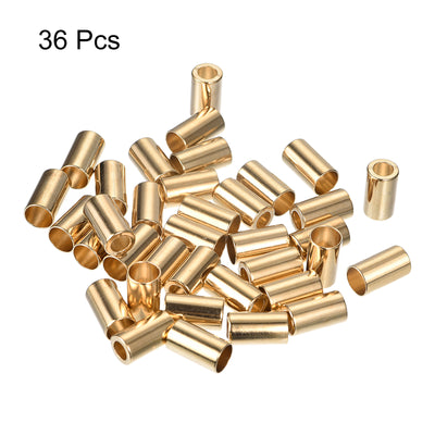 Harfington 36pcs Metal Cord End Lock, Metal Drawstring Rope Stopper Column Rope Fastener End Stopper for Lanyard Clothes Backpack Bag Sewing Crafts, Gold