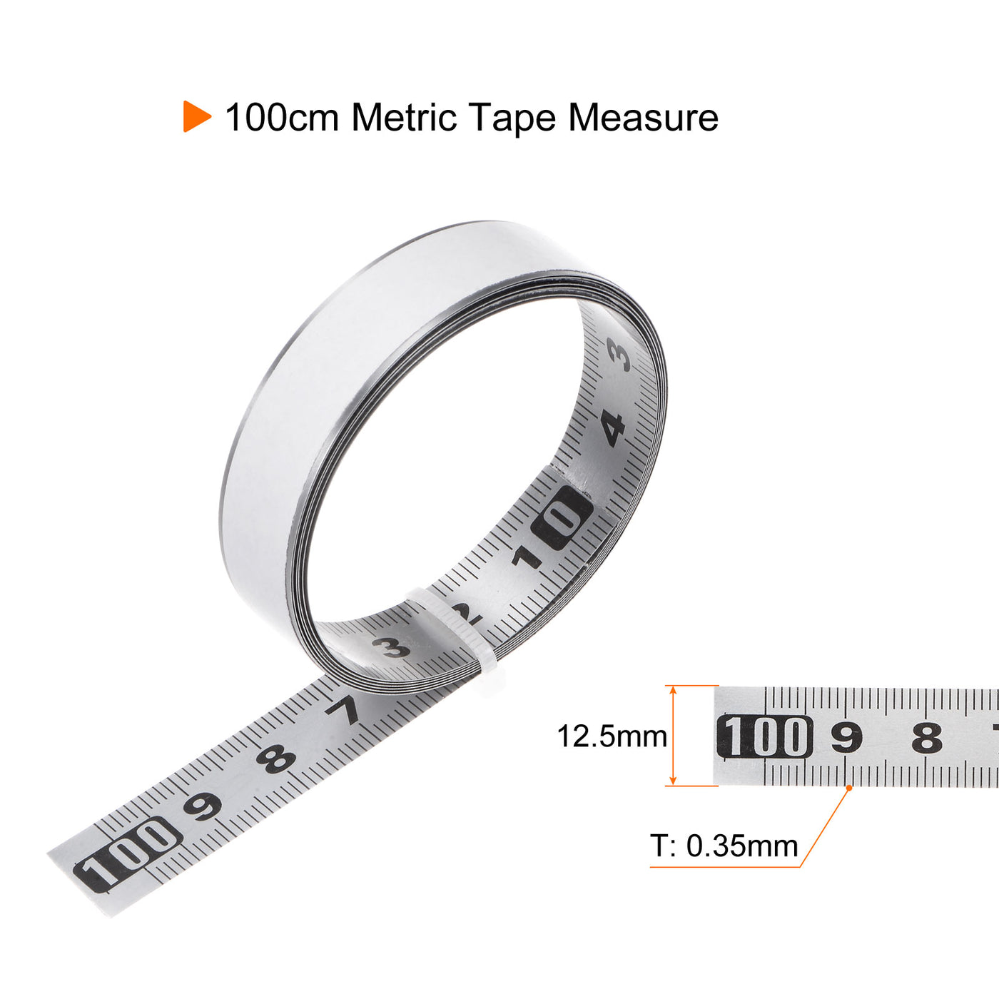 Self Adhesive Tape Measure 100cm Start from Middle Steel Ruler