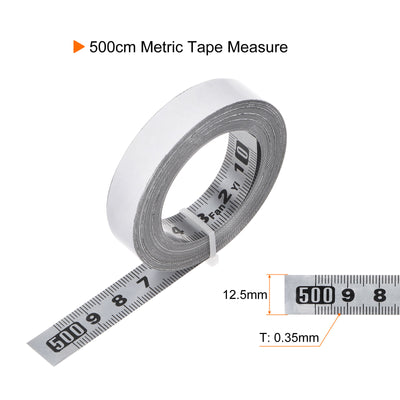 Harfington Selbstklebende Maßband 500cm Metrische Edelstahl Mitte Rechts-Nach-Links Verbreitert Metall Klebrige Stahl Werkbank Lineal