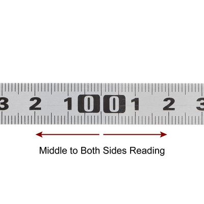 Harfington 2 Stück Selbstklebende Maßband 50cm Metrische Edelstahl Mitte zu Beide Seite Lesen Metall Klebrige Stahl Werkbank Lineal