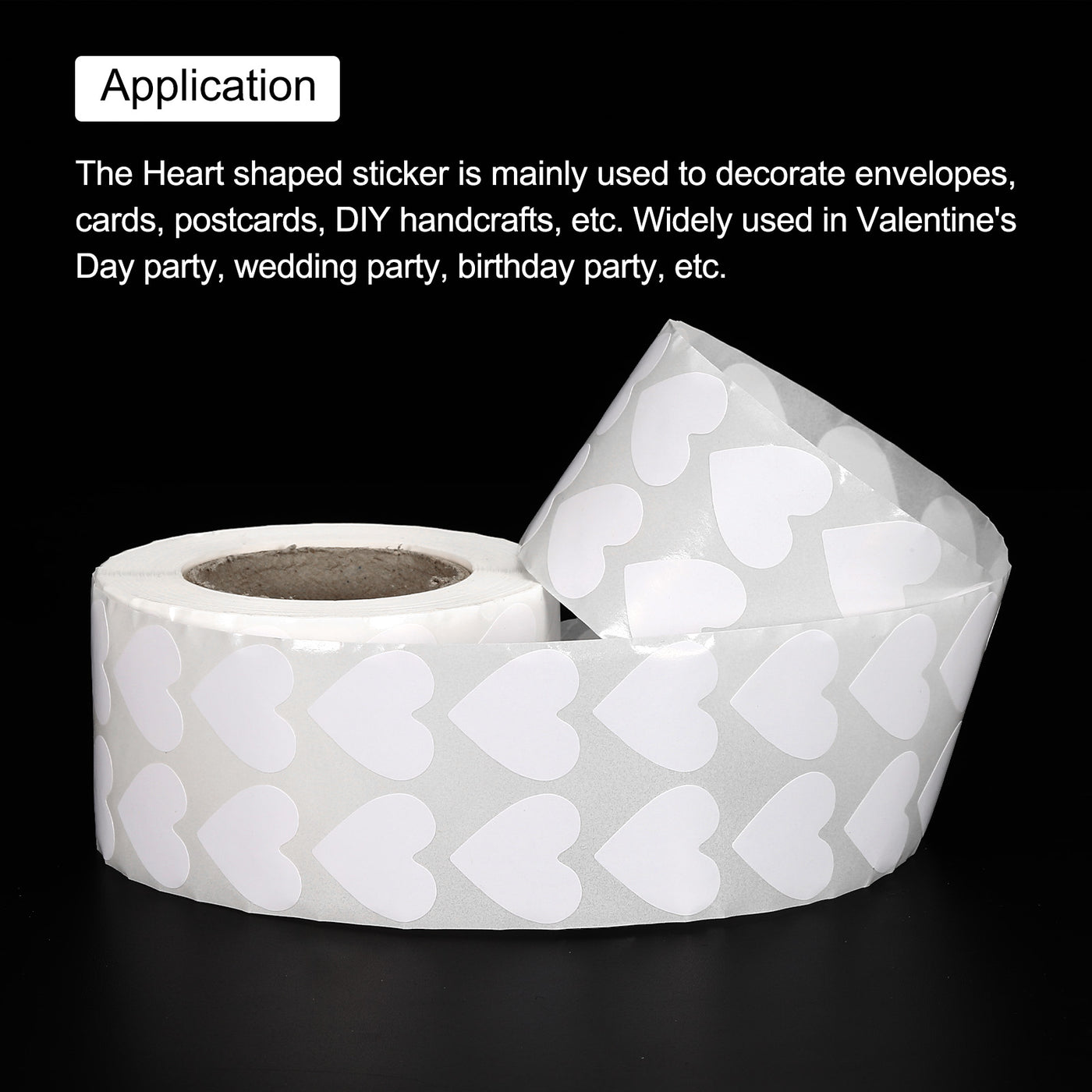 Harfington Heart Shaped Sticker 3/4" Self-Adhesive Love Label White 4000 Pcs