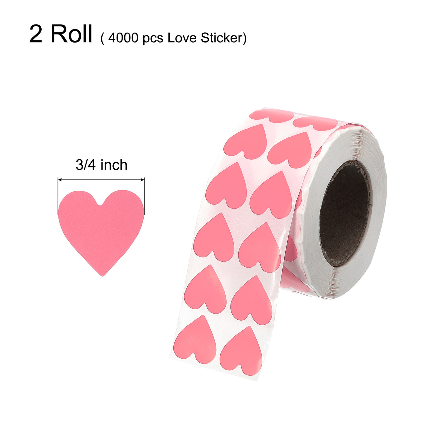 Harfington Heart Shaped Sticker 3/4" Self-Adhesive Love Label Pink 4000 Pcs