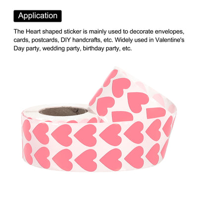 Harfington Heart Shaped Sticker 3/4" Self-Adhesive Love Label Pink 4000 Pcs