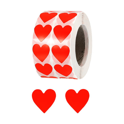 Harfington Heart Shaped Sticker 3/4" Self-Adhesive Love Label Red 2000 Pcs