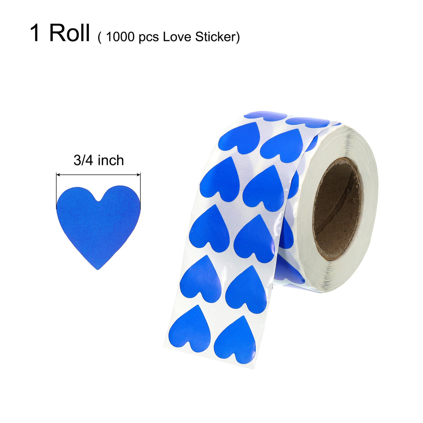 Harfington Heart Shaped Sticker 3/4" Self-Adhesive Love Label Blue 2000 Pcs