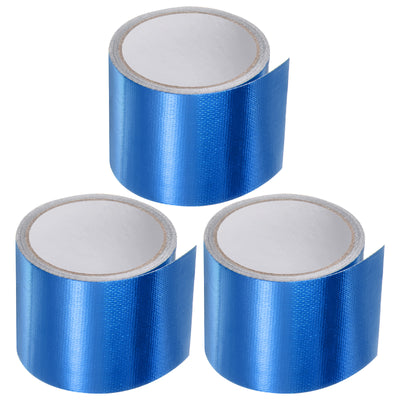 Harfington 3pcs Tarpaulin Repair Tape 3.15"x14.6ft Waterproof Rip Tent Repair Tape Blue