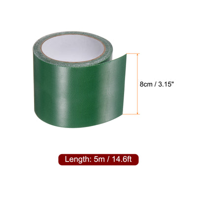 Harfington 3pcs Cloth Repairing Tarpaulin Tape 3.15"x14.6ft Awning Repair Tape Dark Green