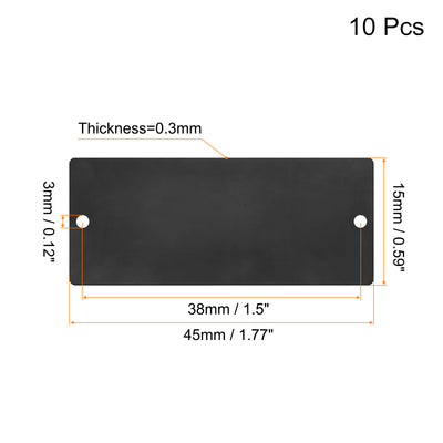 Harfington Uxcell 10Stk 45x15x0.3mm Aluminium Leere Etiketten Rechteck Gravur Rohlinge Karte mit 2 Loch für Maschinen Namensschild Heimwerker Etikett Anhänger (Schwarz)