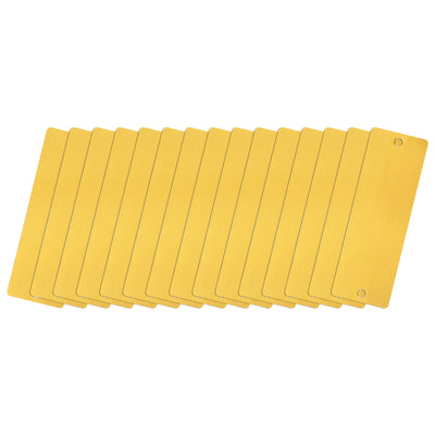 Harfington Uxcell 45x15x0.3mm Aluminium Blank Tags Engraving Blanks with 2 Hole, 15Pcs (Gold)