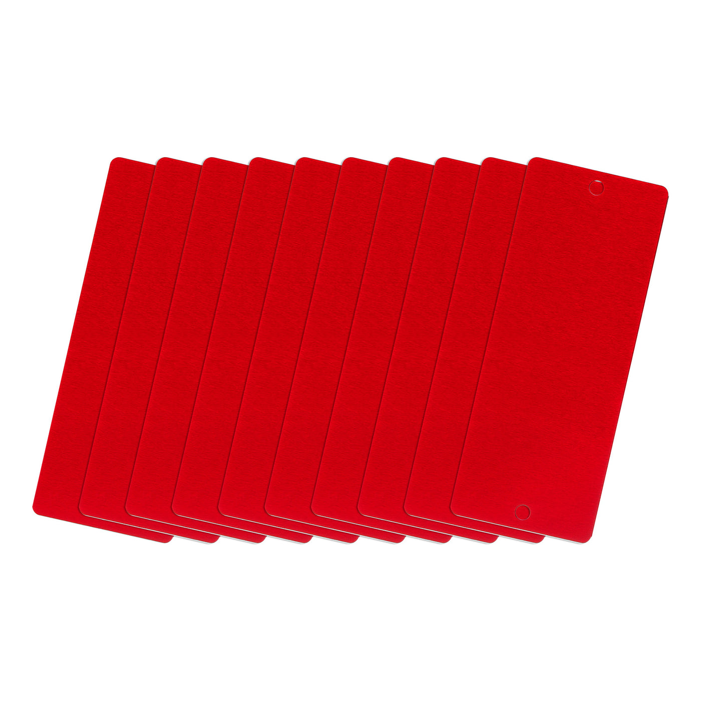 uxcell Uxcell 50x22x0.35mm Aluminium Blank Tags Engraving Blanks with 2 Hole, 10Pcs (Red)