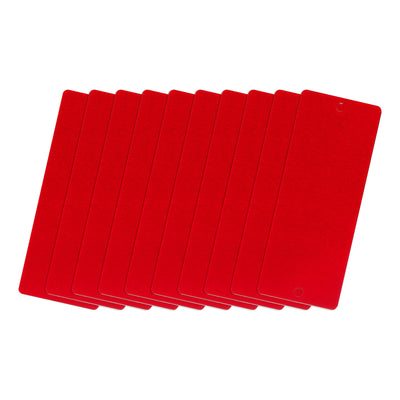 Harfington Uxcell 50x22x0.35mm Aluminium Blank Tags Engraving Blanks with 2 Hole, 10Pcs (Red)