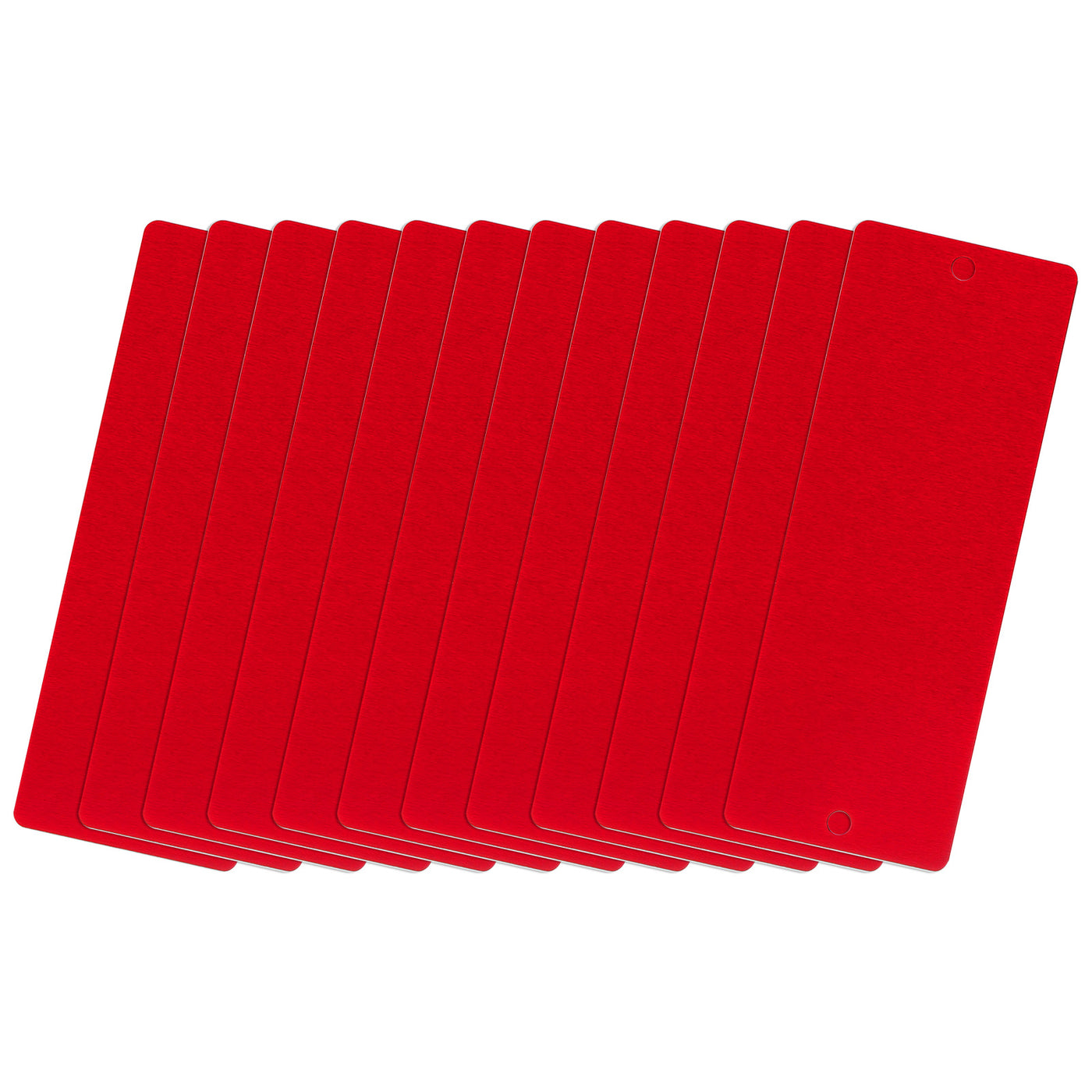 uxcell Uxcell 80x30x0.35mm Aluminium Blank Tags Engraving Blanks with 2 Hole, 12Pcs (Red)