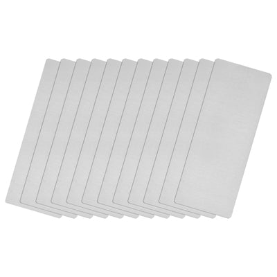 Harfington Uxcell 80x30x0.4mm Brushed 201 Stainless Steel Blank Metal Card Silver Tone 12 Pcs