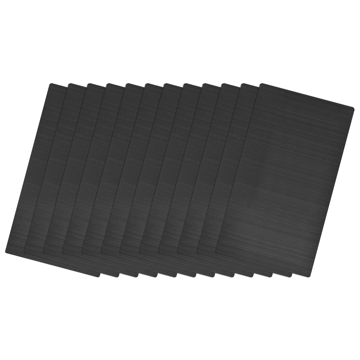 uxcell Uxcell 80x50x0.4mm Brushed 201 Stainless Steel Blank Metal Card Black 12 Pcs