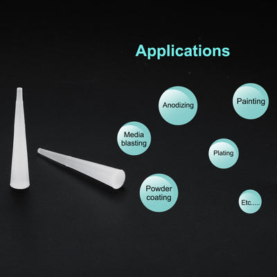 Harfington 40Stk Silikon Gummi Konisch Stecker 1.5mm bis 5.5mm Solid Weiß für Pulverisierung Lackierung Eloxierung Beschichtung Sandstrahlen Labor Verwendung