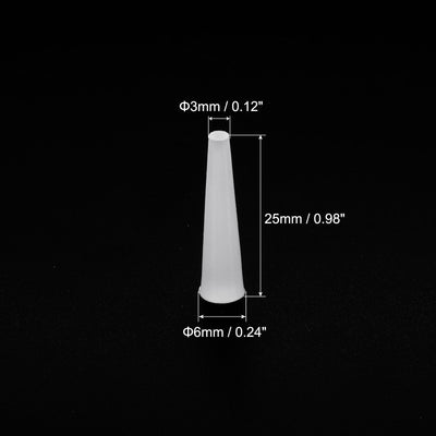 Harfington Silikon Gummi Konisch Stecker 3mm bis 6mm Solid Weiß 25mm Höhe für Pulverisierung Lackierung Eloxierung Beschichtung Sandstrahlen Labor Verwendung