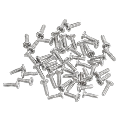 uxcell Uxcell M1-0.25 x 3mm 100Stk Flache Rundkopfschrauben 304 Edelstahl Kreuzschlitz Antrieb Maschinenschrauben Hardware Verschluss für Möbel Verbindung