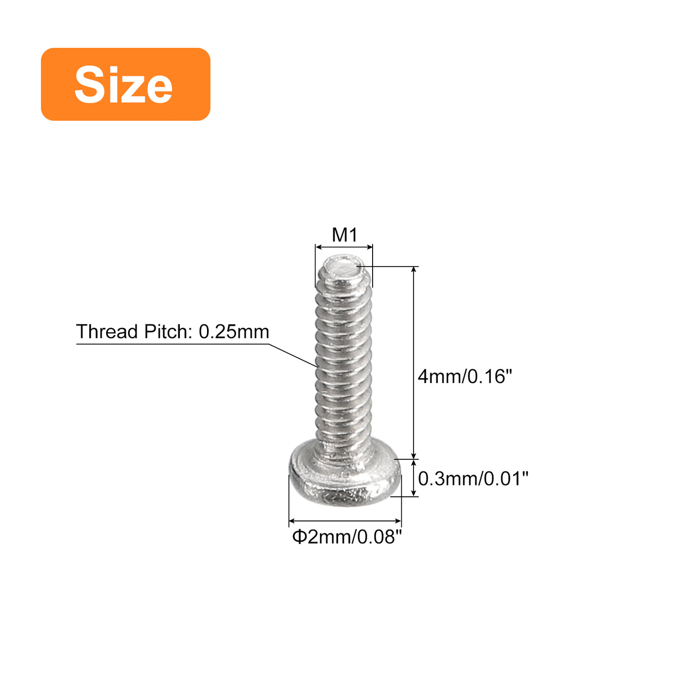 uxcell Uxcell M1-0.25 x 4mm 100Pcs Metal Flat Round Head Screws Phillips Drive Machine Bolt