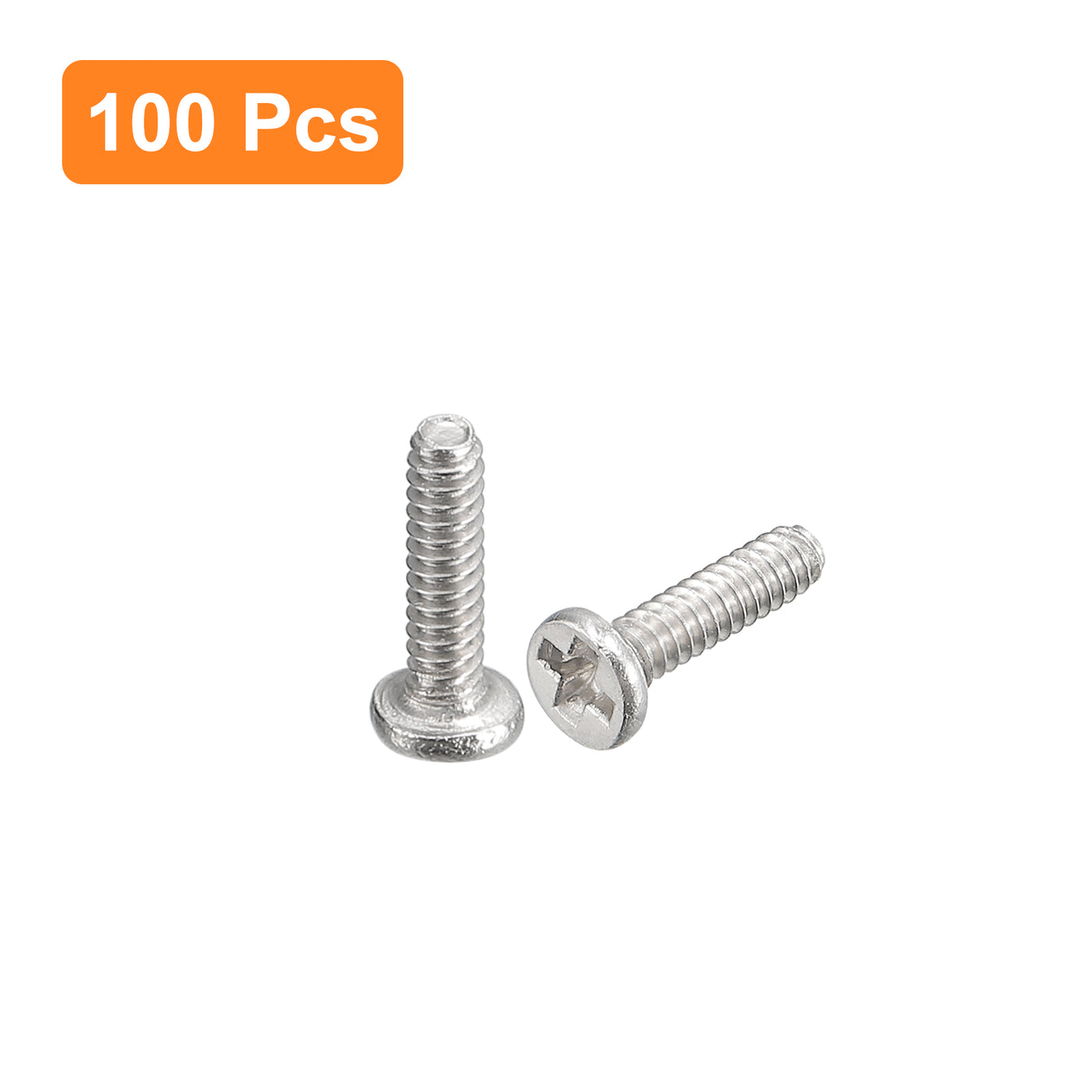 uxcell Uxcell M1-0.25 x 4mm 100Pcs Metal Flat Round Head Screws Phillips Drive Machine Bolt