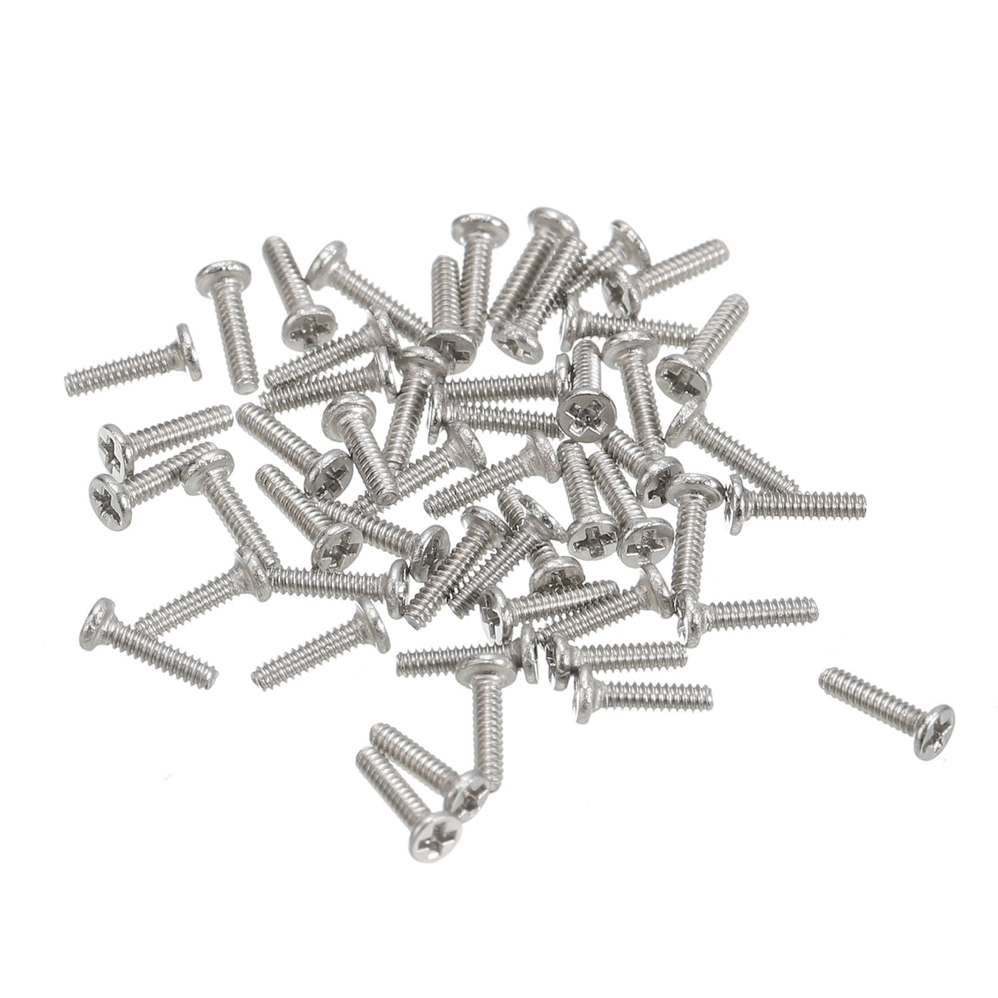 uxcell Uxcell M1-0.25 x 4mm 100Pcs Metal Flat Round Head Screws Phillips Drive Machine Bolt