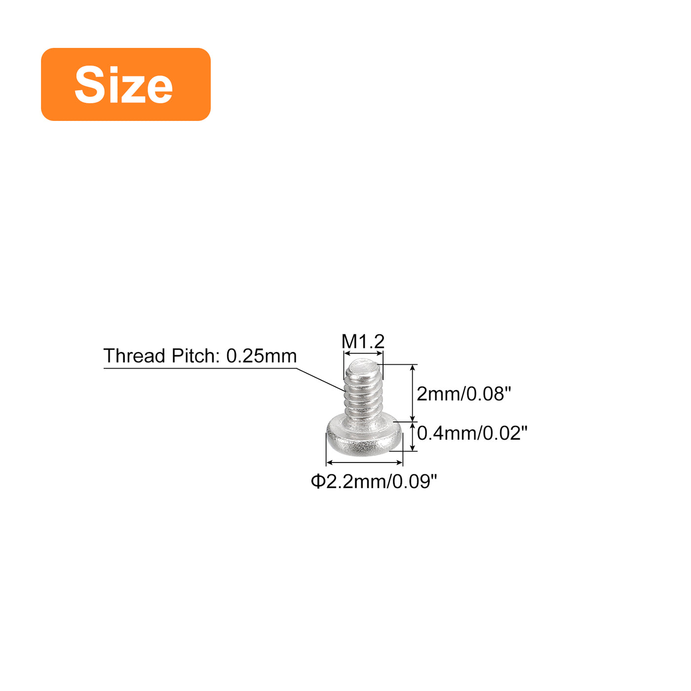 uxcell Uxcell M1.2-0.25 x 2mm 100Pcs Metal Flat Round Head Screws Phillips Drive Machine Bolt