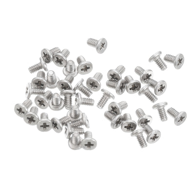 uxcell Uxcell M1.2-0.25 x 2mm 100Pcs Metal Flat Round Head Screws Phillips Drive Machine Bolt