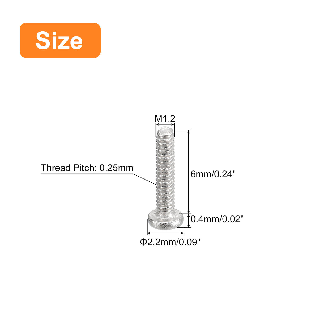 uxcell Uxcell M1.2-0.25 x 6mm 100Pcs Metal Flat Round Head Screws Phillips Drive Machine Bolt